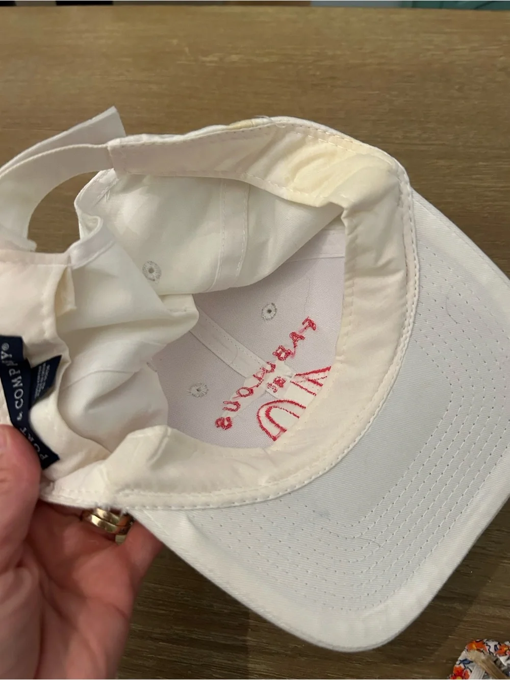 Pink and white baseball cap, 40th birthday